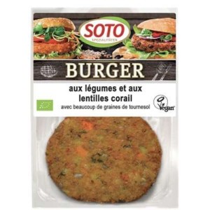 Burger aux légumes et aux lentilles corail BIO, Soto (x 2, 160 g)