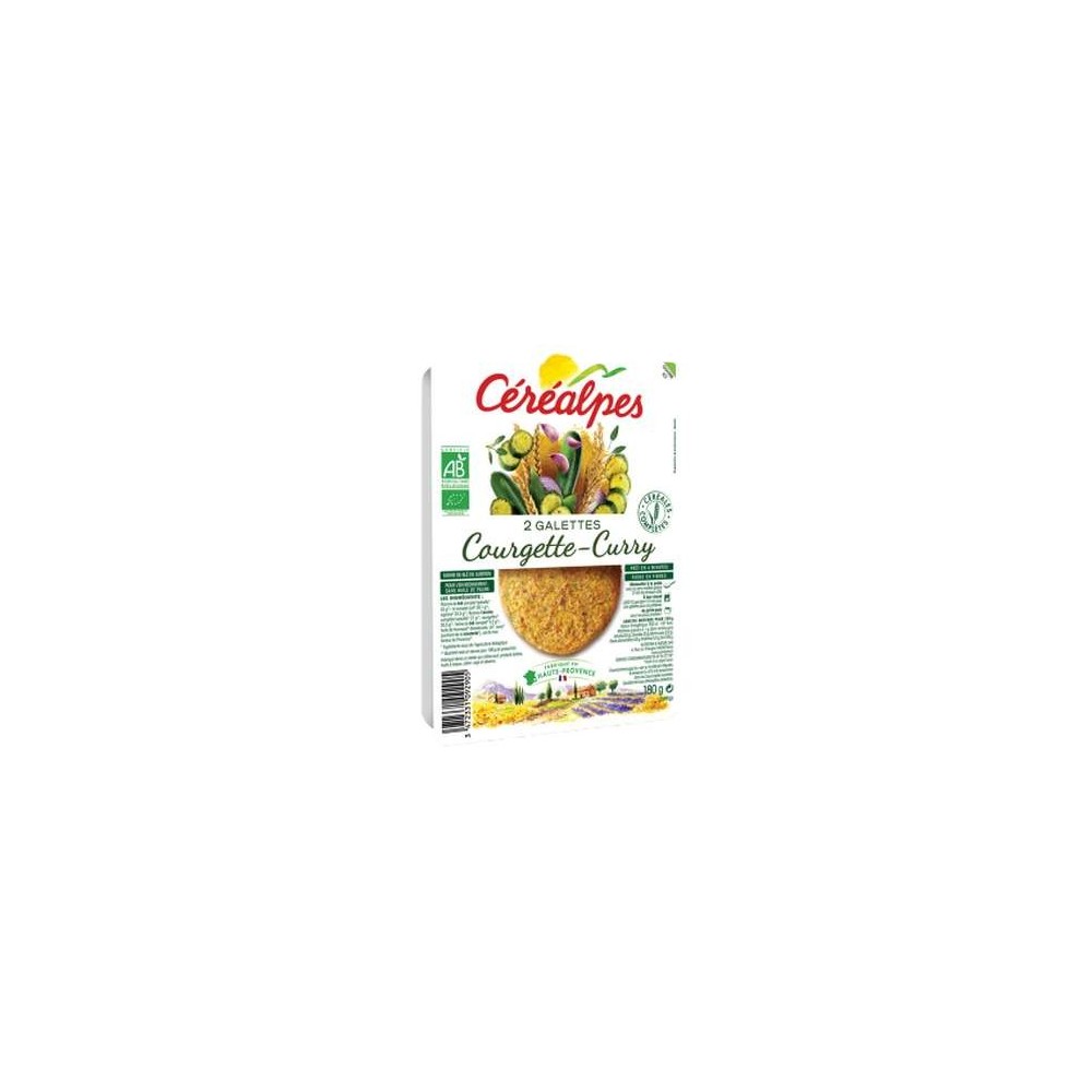 Galettes de céréales courgettes et curry BIO, Céréalpes (x 2, 180 g)