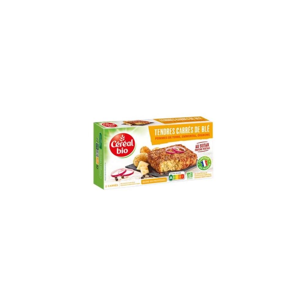 Tendres carrés de blé, pommes de terre oignons et emmental bio, Céréal Bio (200 g)