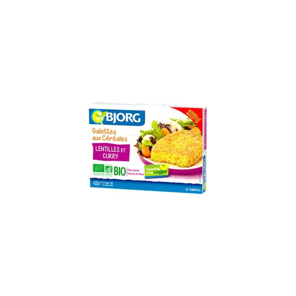 Galettes aux céréales lentilles et curry BIO, Bjorg (200 g)