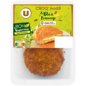 U Bon & Vegetarien
Croq'panés blé et fromage, U Bon & Végétarien (2 x 100 g)