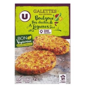 U
Galette boulgour, pois chiche et légumes du soleil Bon & Végétarien, U (x2, 200 g)