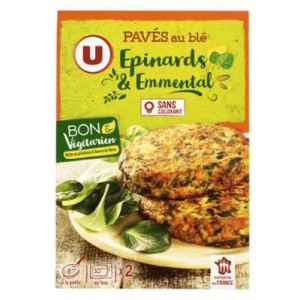U
Pavés au blé épinards et emmental Bon & Végétarien, U (200 g)